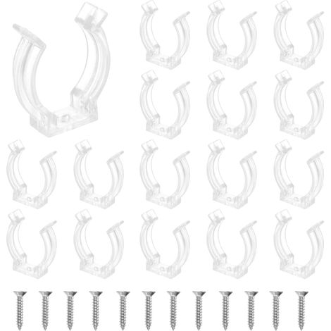lot de 18 Support en U pour tubes T8 avec vis transparent (1/5)