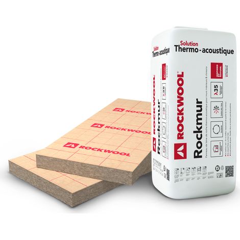 Panneaux isolants Rockmur Kraft 40 mm – 1350×600 mm – R 1,10 m²·K/W – Isolation intérieure murs – Parement kraft polyéthylène – Rockwool