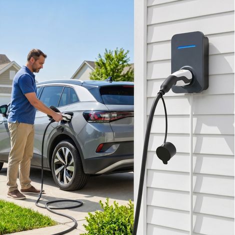 Cavo di ricarica Type 2 11 kW 16 A Mode 3 trifase 5 m per auto elettrica OKMYHOME (1/5)