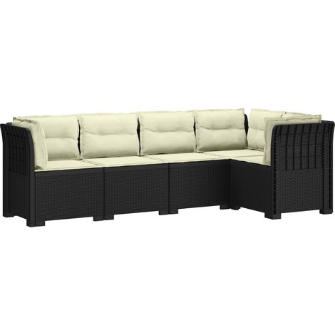 5-Seater Garden Sofa with Cushions Rattan Look PP Anthracite vidaXL (1/5)