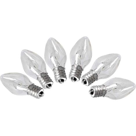 Lot de 6 ampoules de lampe de sel de l'Himalaya E12, 15 watts, pour éclairage décoratif de chambre, 220-240 V