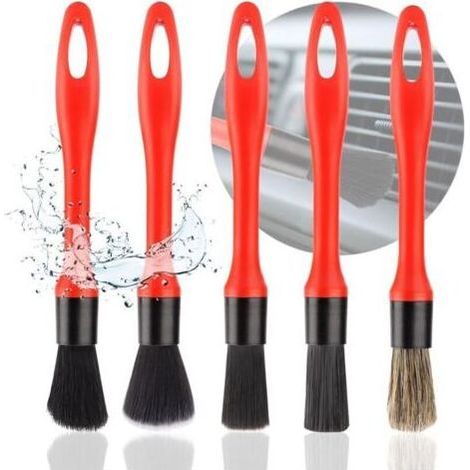 Pinceau Detailing Auto, Brosse Nettoyage Voiture, Brosse à Détails Auto, 5Pcs Pinceau de Détail, Pinceau Nettoyage Voiture, pour La Voiture Moto Roues de Tableau de Bord, Bouches D'aération (1/4)