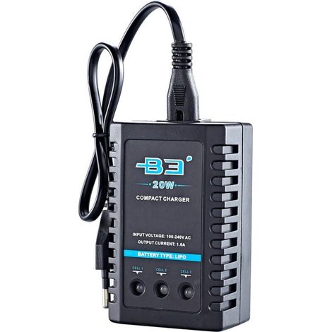 Chargeur équilibreur RC 20W 1.6A pour batteries LiPo/LiFe 2S/3S - Accessoire pour radiocommandes - Prise US incluse (1/4)