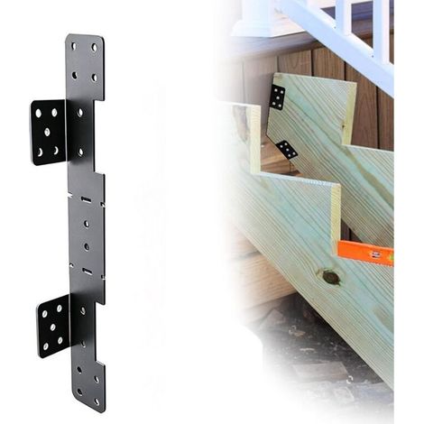 Verstellbare Befestigungswinkel für Treppenwangen, verdeckte Ponton-Treppenverbinder, geeignet für 2 x 12 Wangen (1/5)