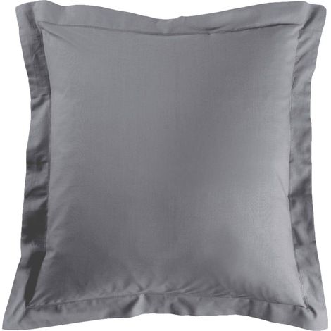 Douceur D'Intérieur – Taie d'oreiller 63 x 63 cm en 100% coton – Tissage 57 fils/cm² – Volant plat raffiné – Lavable en machine