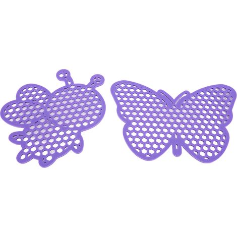 Île d'abeille flottante, point d'atterrissage sécurisé, Station d'eau décorative pour étang de jardin extérieur violet, 2 pièces (1/5)