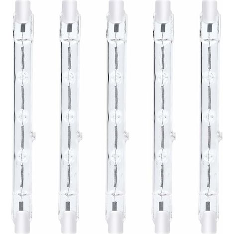 Ampoule Halogène R7s Linéaire 300W Dimmable 2800K Blanc Chaud 3000lm AC220-240V pour Éclairage Extérieur Projecteur Sécurité (Lot de 5) (1/4)
