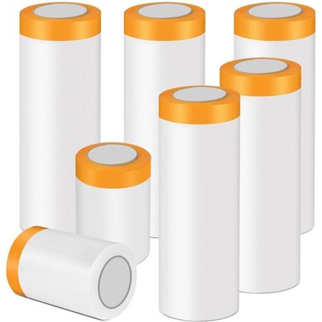 7 Rouleaux de Bache Protection Peinture 55cm20m/150cm20m/240cm20m 3 Tailles Scotch Peinture pour Protection Meubles (1/5)
