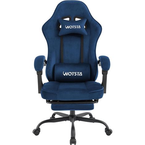 Massage Chaise Gaming Tissu avec Coussin en éponge Haute densité, Siege Gamer avec Repose-Pieds, Fauteuil Gamer pour Adultes Kids,Chaises de Bureau Capacité de Charge 120 kg (1/5)