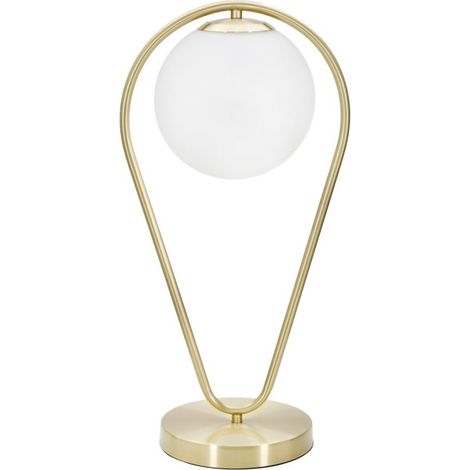 Lampe à Poser Sphère "Glamy Drop" 50cm Blanc & Or (1/5)