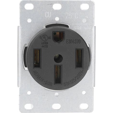 Industriesteckdose NEMA 14-50R, US-Standard, 4-polig, 50 A, 125 V/250 V