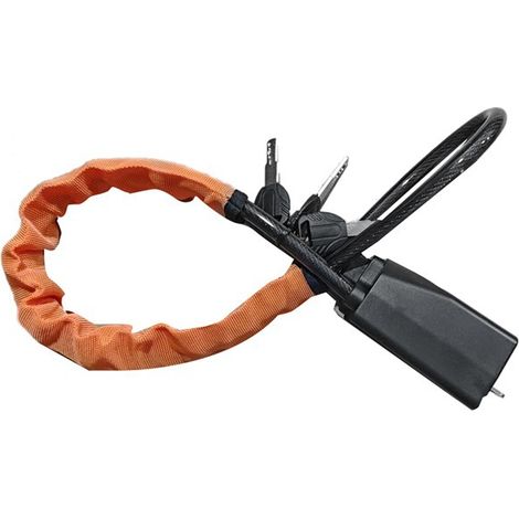 1 Set. Farbe: Orange. Material: ABS + Stahlseil. Autoschloss mit Schnalle, Lenkradschloss. (1/4)