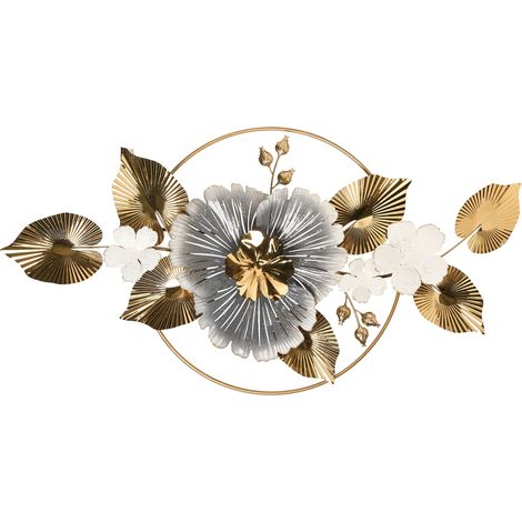 Wandobjekt Blume TERBIUM Metall 56 cm Gold