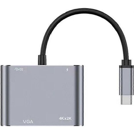 Adaptateur USB-C portable, hub USB-C avec alimentation PD 87 W, résolution 1080p, boîtier en aluminium (1/4)