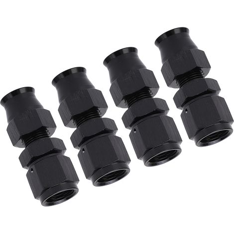 Adaptateur femelle AN6 droit (lot de 4) en alliage d'aluminium étanche avec virole en laiton pour liquides, gaz, diesel et huile (3/8 po). (1/5)