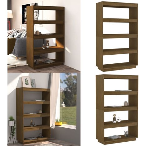 Libreria/Divisorio Ambra 80x35x135 cm in Massello di Pino - Scaffale per libri - Divisorio in legno
