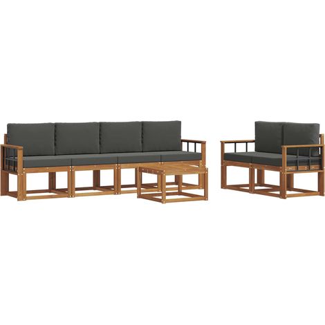 Outdoor-Sofagarnitur 7 stk. Natur und Anthrazit vidaXL (1/5)