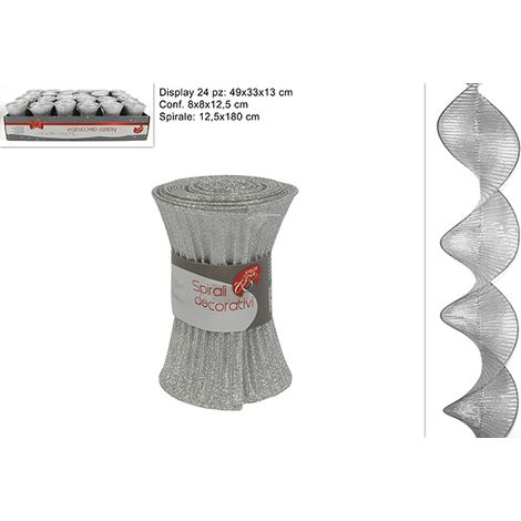 DECORAZIONE TESSUTO SPIRALE 12.5X180CM SILVER PREZZO CAD UNO