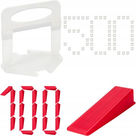 Système de nivellement de carreaux 500 clips 100 coins joint 1mm X-level (1/5)