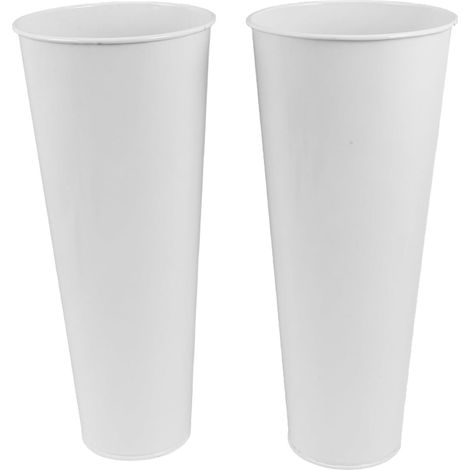 2er Set Grabblumenvasen 29 cm high wet Metallvasen für