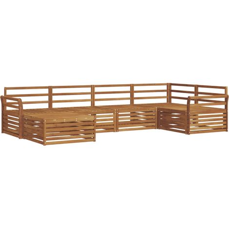 Outdoor Sofa Set 6 pcs Natural Solid Acacia Wood vidaXL (1/5)