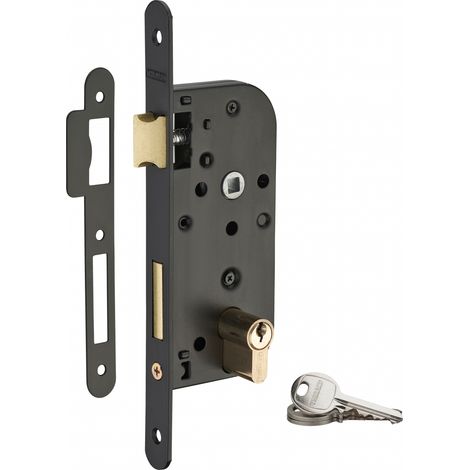 Thirard – Serrure encastrable à cylindre pour porte d'entrée – Axe 40mm – Cylindre 30x30mm – Coffre acier 15mm – Pêne laiton – Gâche plate zinguée (1/2)