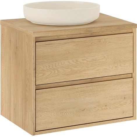Waschtisch 60cm Edmé mit 2 Schubladen, Holzoptik (1/5)