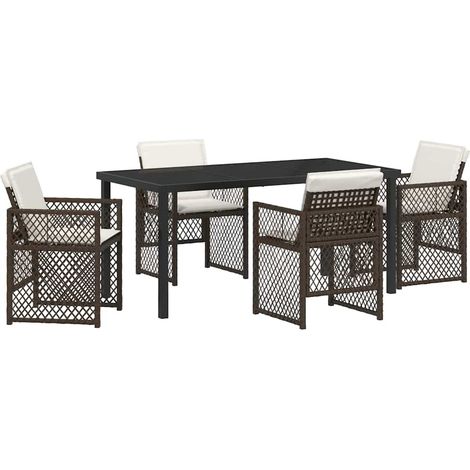 Maison Exclusive - Set da Pranzo per Giardino 5 pcs Marrone polyrattan (1/5)