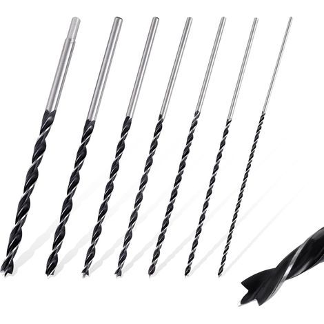 7pcs Meche Bois 300mm Forets à Bois Hélicoïdaux Longs Diamètre 4-12 mm pour Bois Tendre et Dur (1/5)