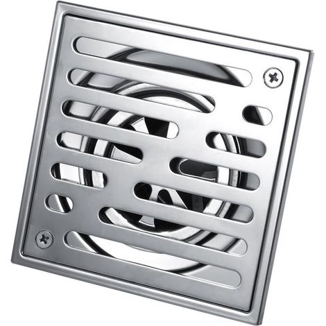 Bodenablauf – Quadratischer Duschablauf aus Edelstahl, 110 x 110 mm, geruchshemmender Bodensiphon, großer Durchmesser für Badezimmer (1/5)