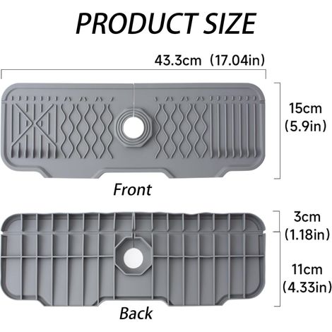 Protector antisalpicaduras de silicona para fregadero de cocina, a prueba de goteo, apto para cocinas, baños, granjas, bares, 43,3 cm. (1/4)