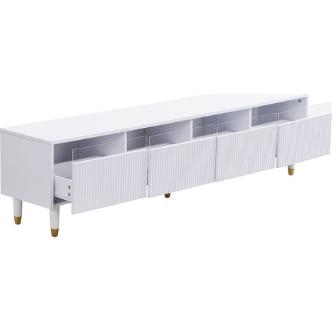 Mobile TV bianco moderno 178 cm con 4 cassetti, MDF e acrilico, design minimalista per soggiorno (1/5)