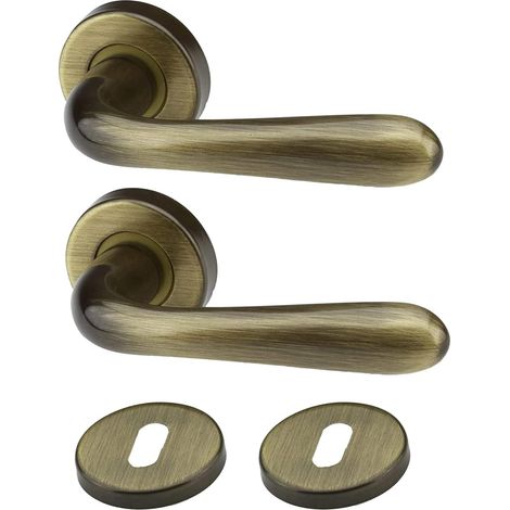 Maniglia Porta Interna Tonda Goccia Bronzata Bronzo