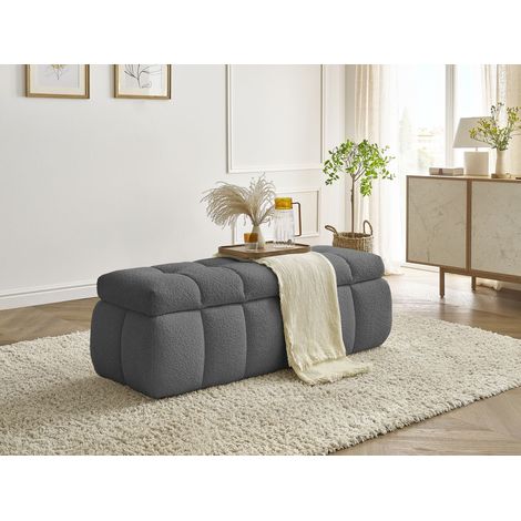 BOBOCHIC - Bout de lit MONT-BLANC tissu bouclette   Gris foncé (1/5)