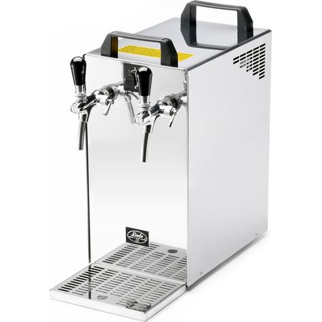 Kontakt 40/K Zapfanlage, Bierzapfanlage 2-leitig Trockenkühlgerät aus Edelstahl, 50 Liter/h, mit Membranpumpe, Green Line