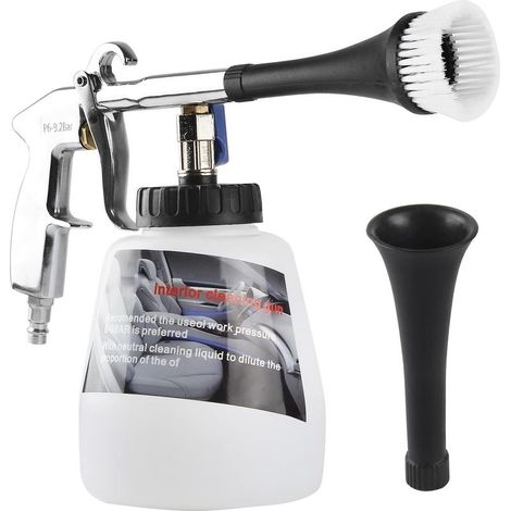 Pistolet Nettoyage Voiture, Pistolet de Nettoyage Pour Intérieur, Automatique Air Comprimé Pulvérisateur Avec Brosse de Buse, Convient à Intérieur de Voiture Entretien Accueil Nettoyer (1/5)
