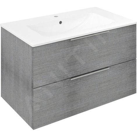 Meuble sous-vasque CIRASA 79,8x52x46cm, chêne argenté (1/5)