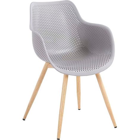 GARDENIA Sedia paros, seduta e schienale in plastica, gambe in acciaio effetto legno 56 x 58 x h.83,5 cm