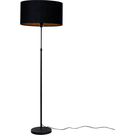 Stehleuchte Schwarz mit ovalem Samtschirm 50cm - Parte