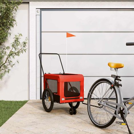 Remorque vélo pour animaux, tissu Oxford et fer, orange et noir, 63 x 123 x 66 cm - PANGIVO (1/5)