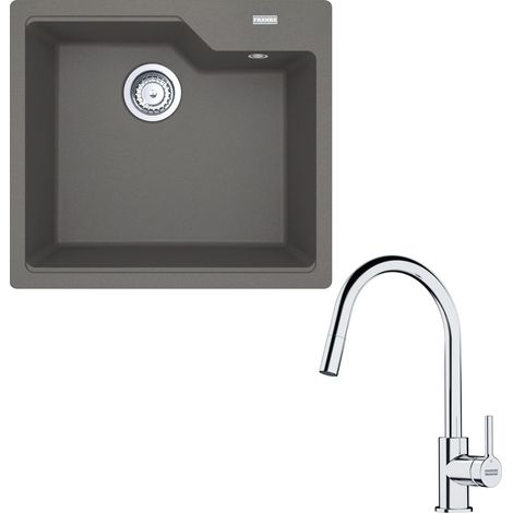 Pack cuve Urbis Fragranit stone 560 x 500 x 230 mm + mitigeur Lina J douchette - Franke (1/5)