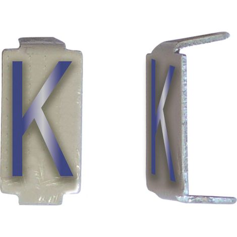 Lot 25 lettres K 6x11 Alu ivoire/bleu MICHAUD CD032