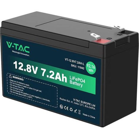 V-TAC Batteria al Litio 12.8V 7.2Ah T2 Allarmi, Videosorveglianza, UPS 1506393mm IP55