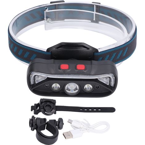 Multifunktionale, per USB aufladbare LED-Stirnlampe, wasserdicht, mit Bewegungsmelder und Blinklichtfunktion (1/5)