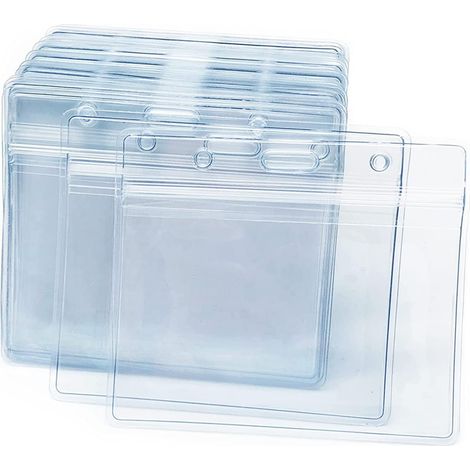 Lot de 50 porte-badges horizontaux en plastique transparent et étanche. (1/5)