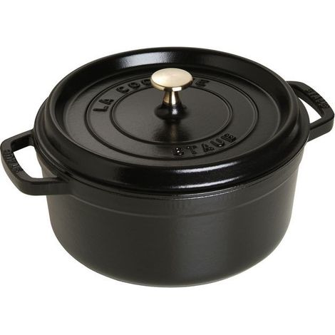 Cocotte redonda de hierro fundido esmaltado Staub 24 cm Black Matt 3,7 L Zwilling