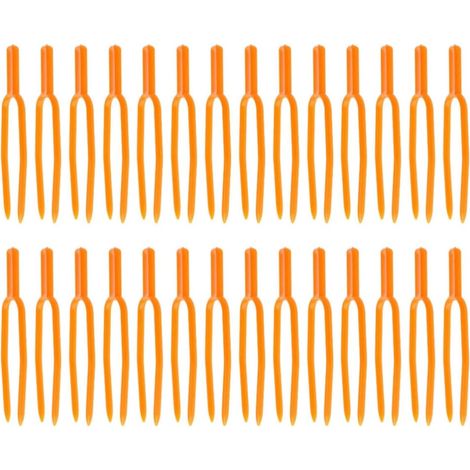 Lot de 200 Clips de Fixation pour Plantes en Plastique Orange, Fourches à Vigne Faciles à Utiliser pour Fixation Uniforme des Vignes de Pastèque et Melon