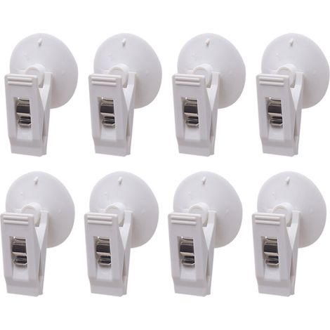 Paquete de 4/8 clips de ventosa blancos para cortinas - B (1/5)