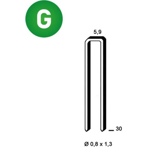 4 000 Agrafes Galvanisées K-30 - 5.9x30x0.8x1.3 mm - D-Work