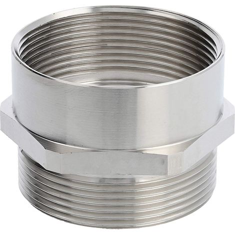 Zwischenstutzen M/M M40x1,5 MSZ-M40 lang Sechskant Messing (CuZn) vernickelt Anschlussgewinde 13,0mm - 1 Stück (1/2)